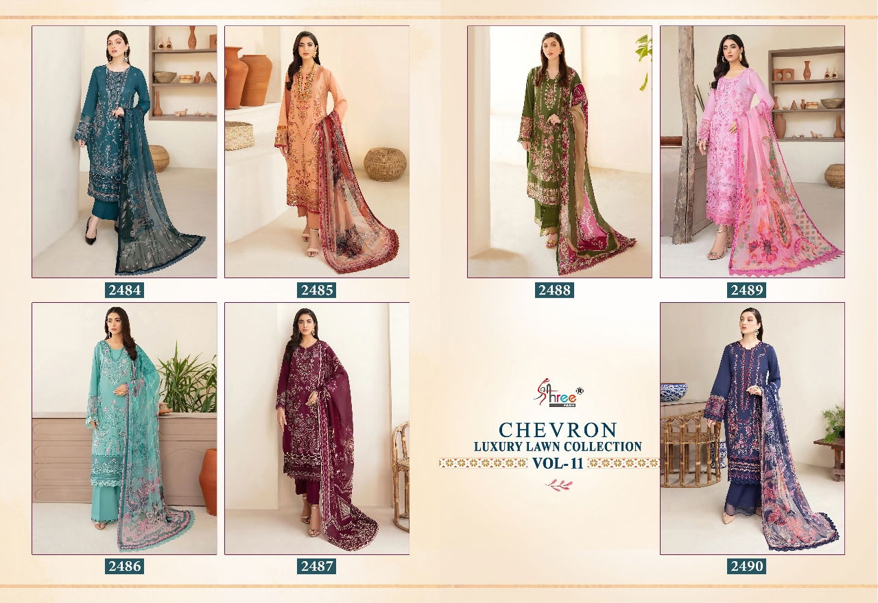 Shree Chevron Luxury Vol 11 Festive Wear Wholesale Pakistani Salwar Suits
